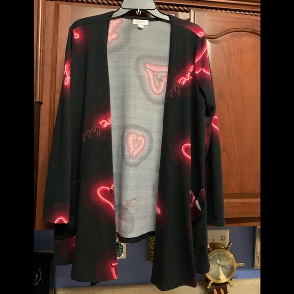 LuLaRoe Tops - RARE Lularoe Sweater Love Hearts NEON LIGHTS